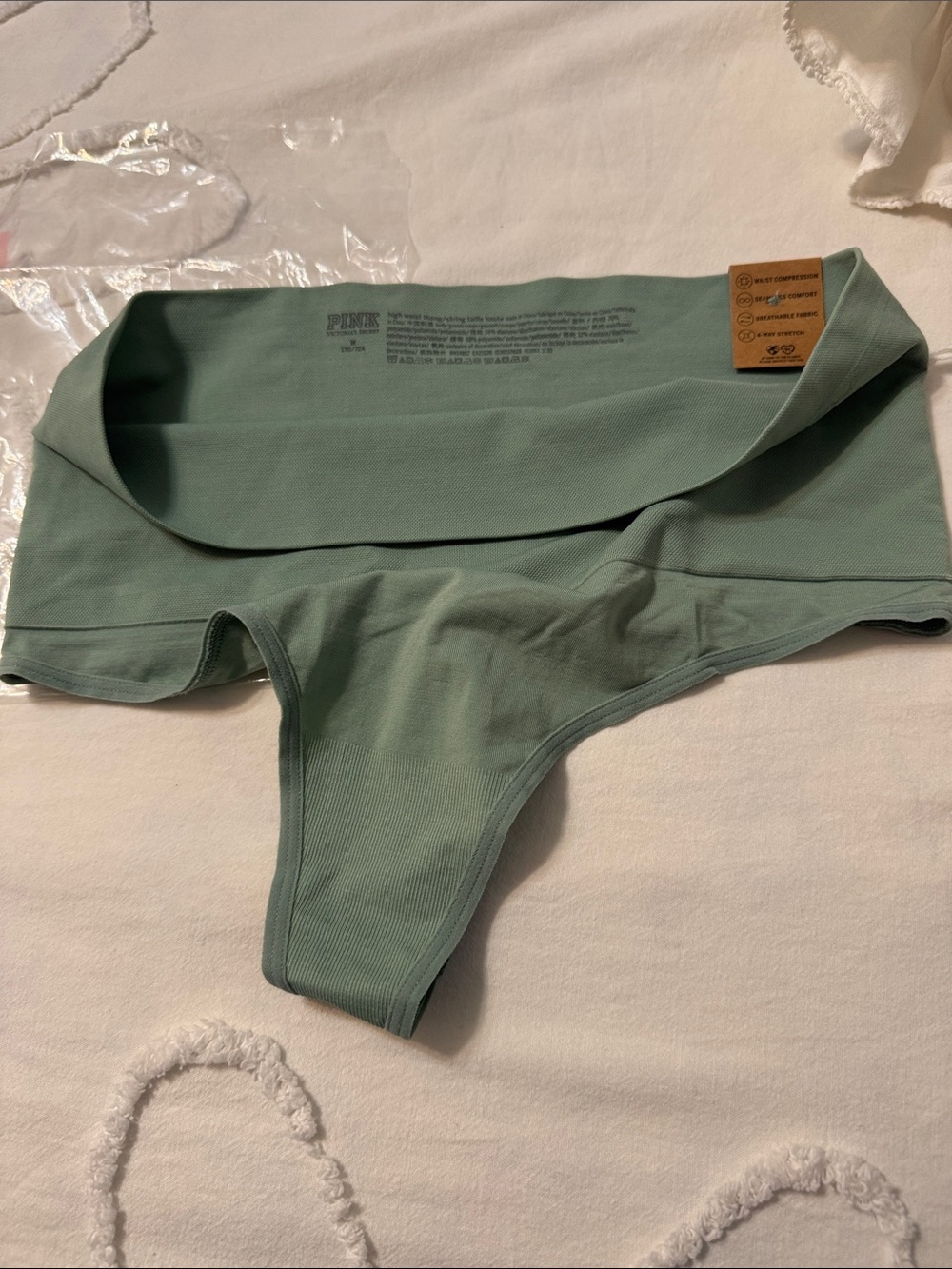 PINK Victoria's Secret Sage Green Seamless Thong